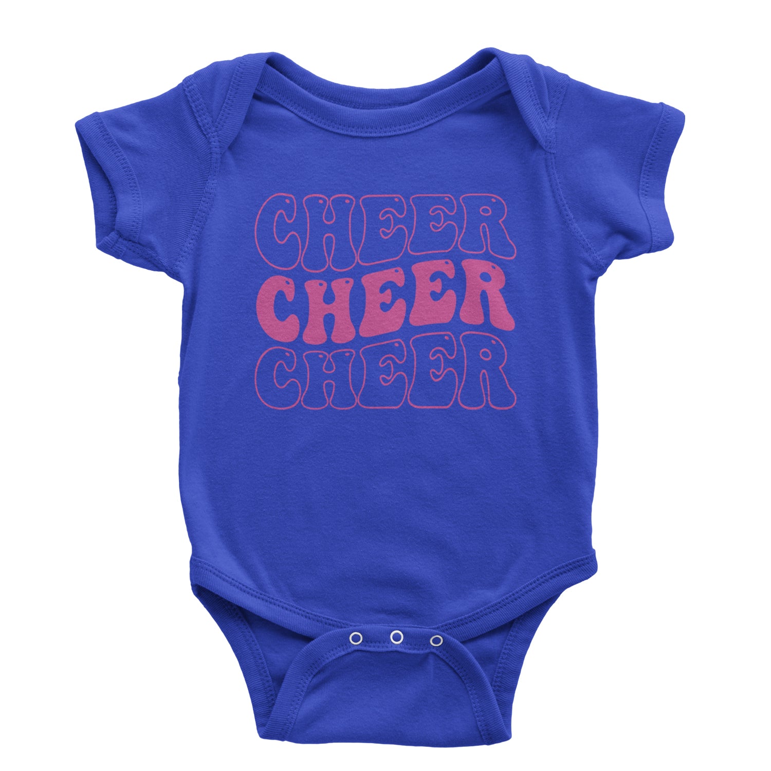 Cheer Cheer Cheer Infant One-Piece Romper Bodysuit and Toddler T-shirt Royal Blue