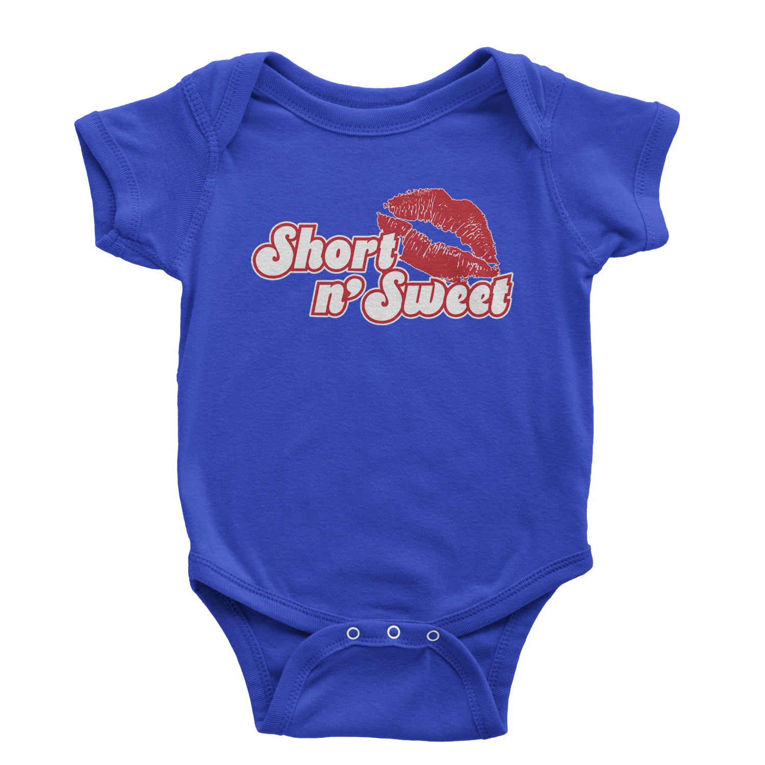 Short N' Sweet Red Lips Infant One-Piece Romper Bodysuit and Toddler T-shirt Royal Blue