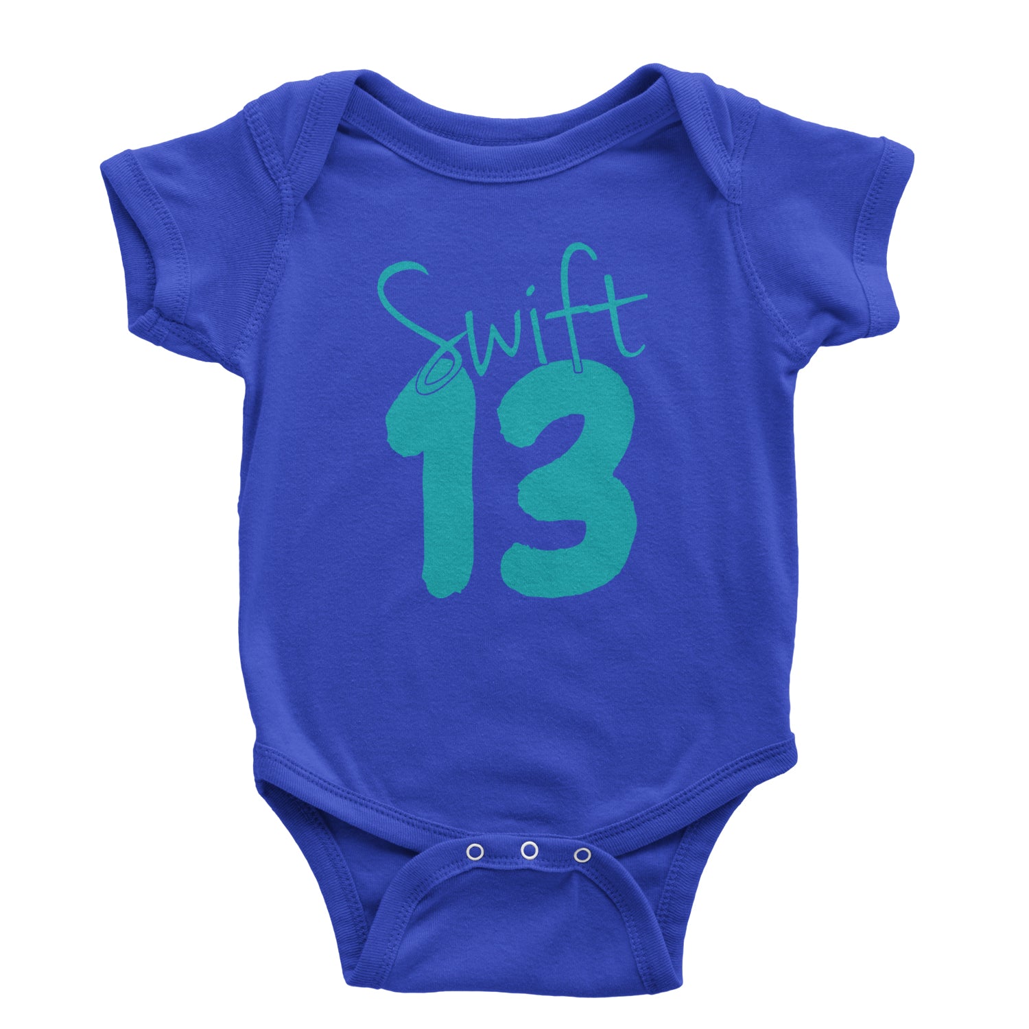 13 Swift 13 Lucky Number Era TTPD Infant One-Piece Romper Bodysuit and Toddler T-shirt Royal Blue