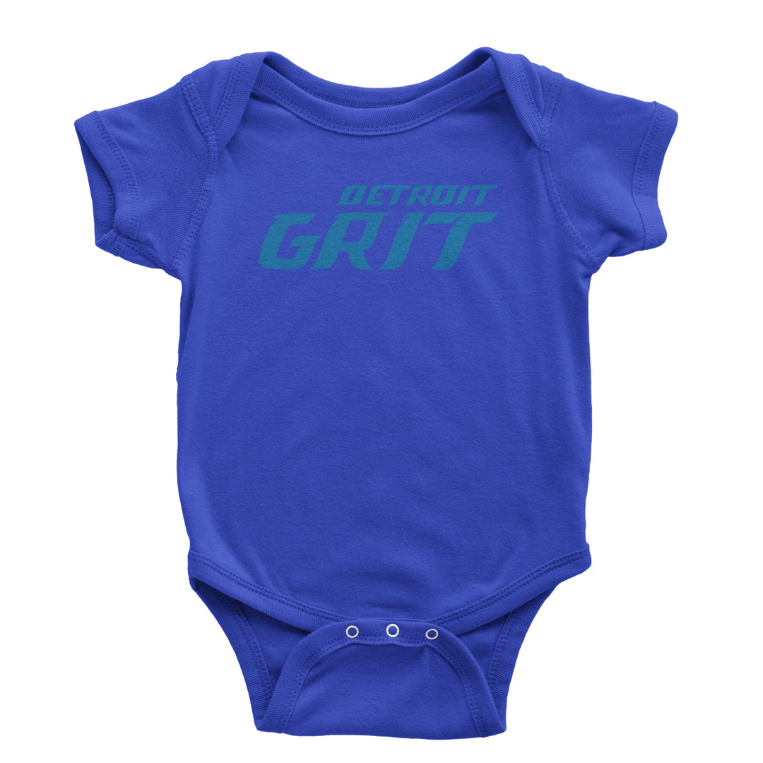 Grit Detroit Football Hard Knocks Infant One-Piece Romper Bodysuit and Toddler T-shirt Royal Blue
