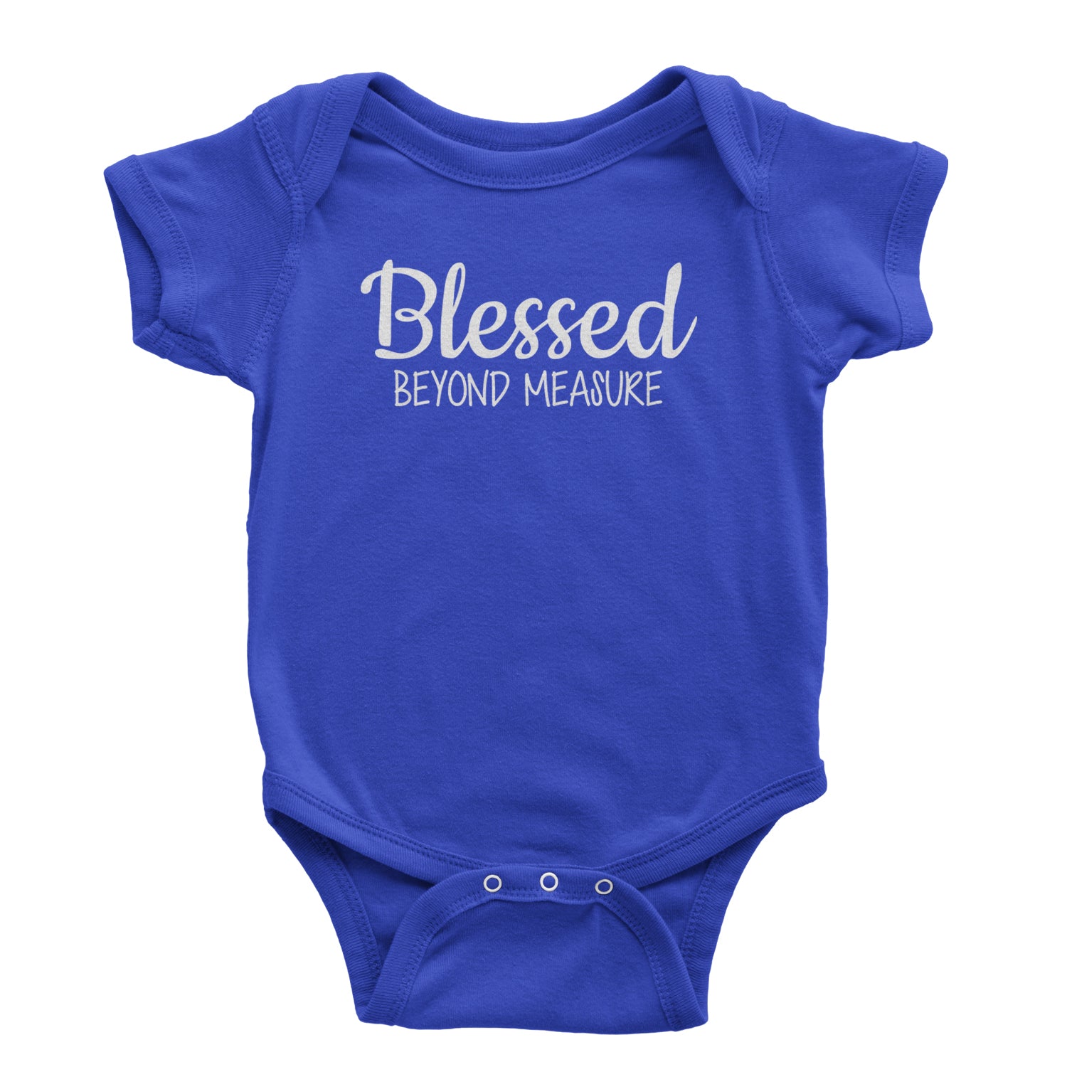 Blessed Beyond Measure Infant One-Piece Romper Bodysuit and Toddler T-shirt Royal Blue