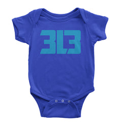 3L3 From The 313 Detroit Football Infant One-Piece Romper Bodysuit and Toddler T-shirt Royal Blue