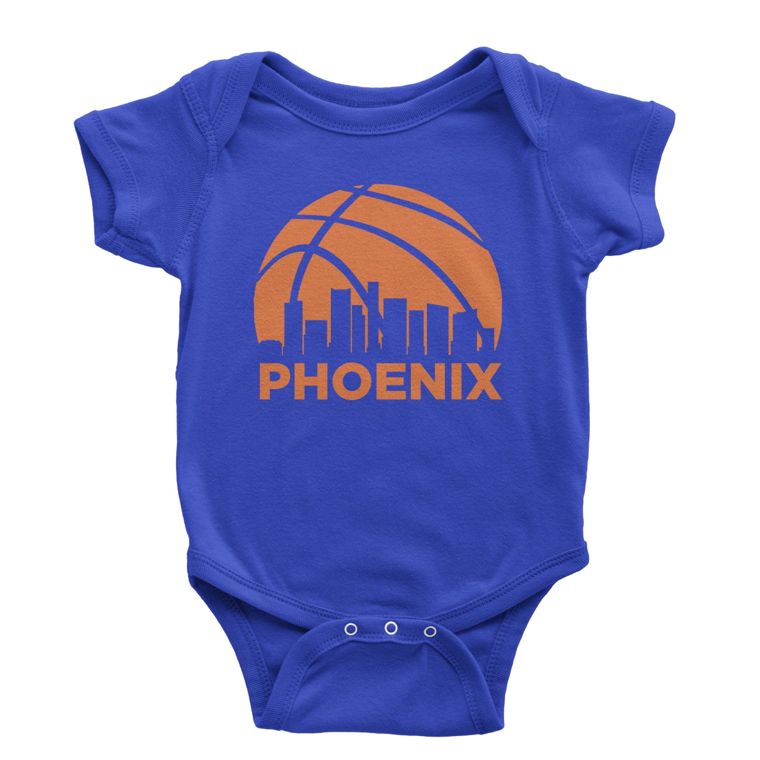 Phoenix Basketball Sunset City Skyline Infant One-Piece Romper Bodysuit and Toddler T-shirt Royal Blue