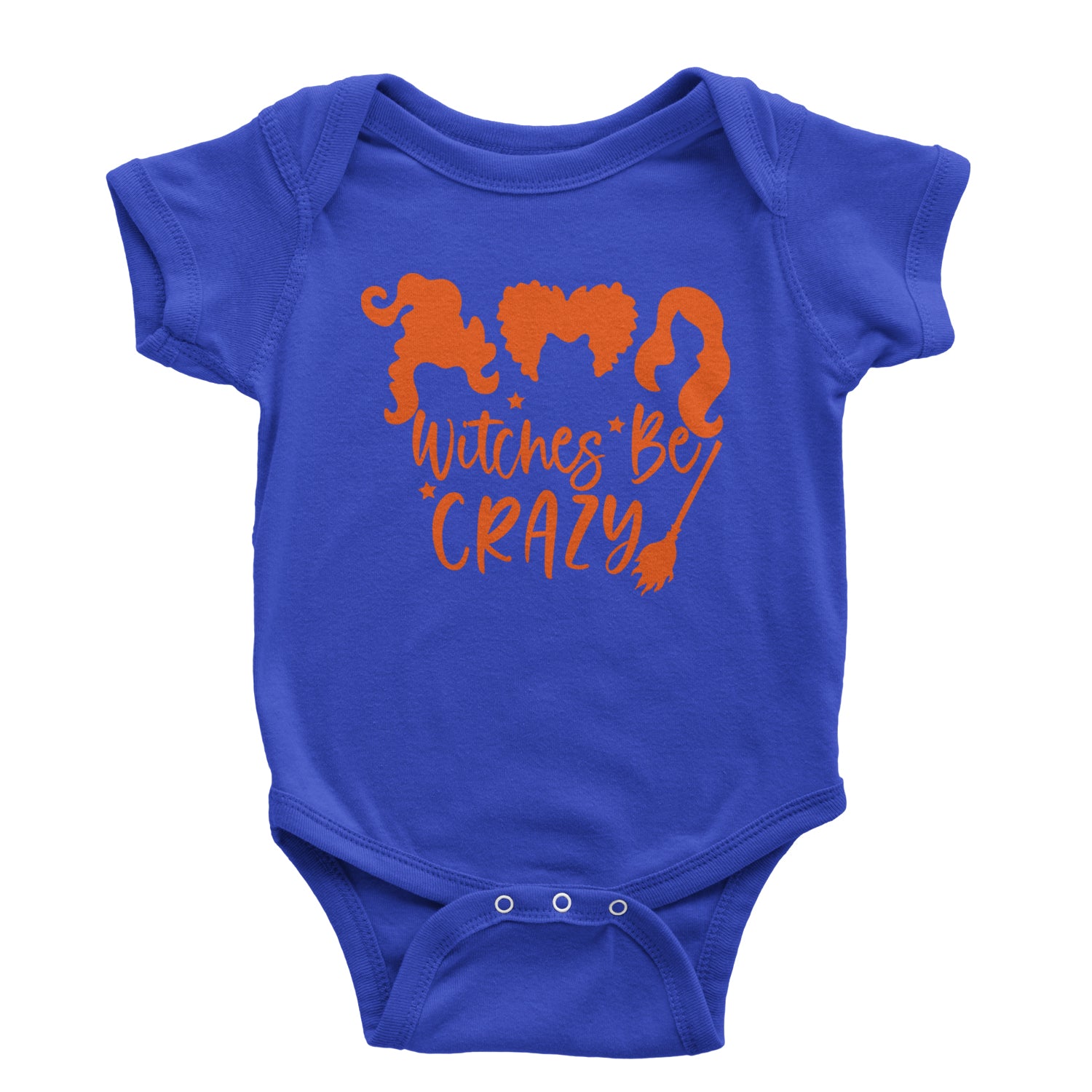 Witches Be Crazy Hocus Pocus Infant One-Piece Romper Bodysuit and Toddler T-shirt Royal Blue