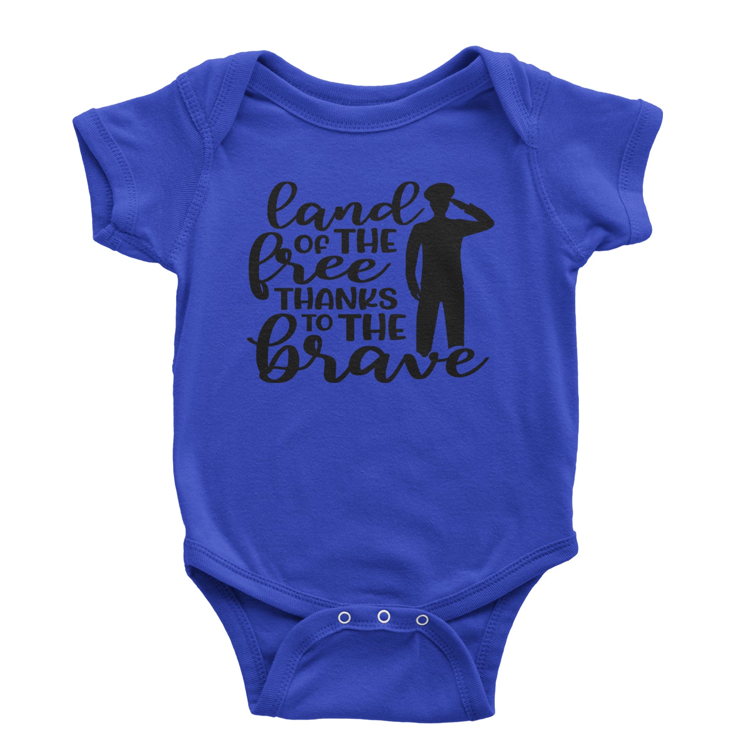 Land Of The Free Thanks To The Brave Veterans Infant One-Piece Romper Bodysuit and Toddler T-shirt Royal Blue