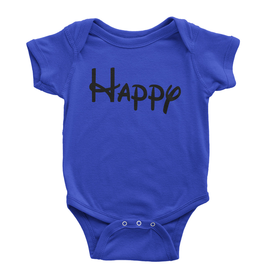 Happy - 7 Dwarfs Costume Infant One-Piece Romper Bodysuit and Toddler T-shirt Royal Blue