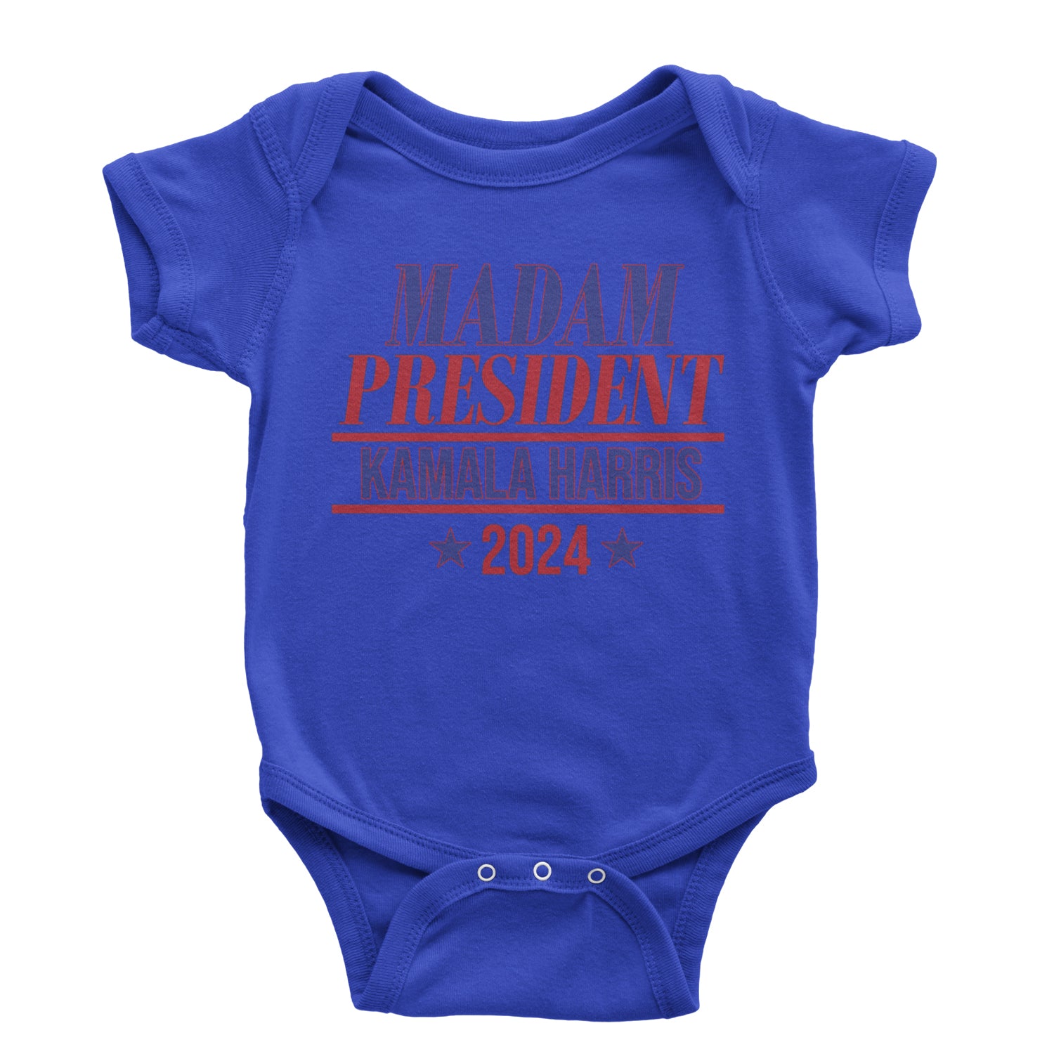 Madam President - Support kamala Harris For President 2024 Infant One-Piece Romper Bodysuit and Toddler T-shirt Royal Blue