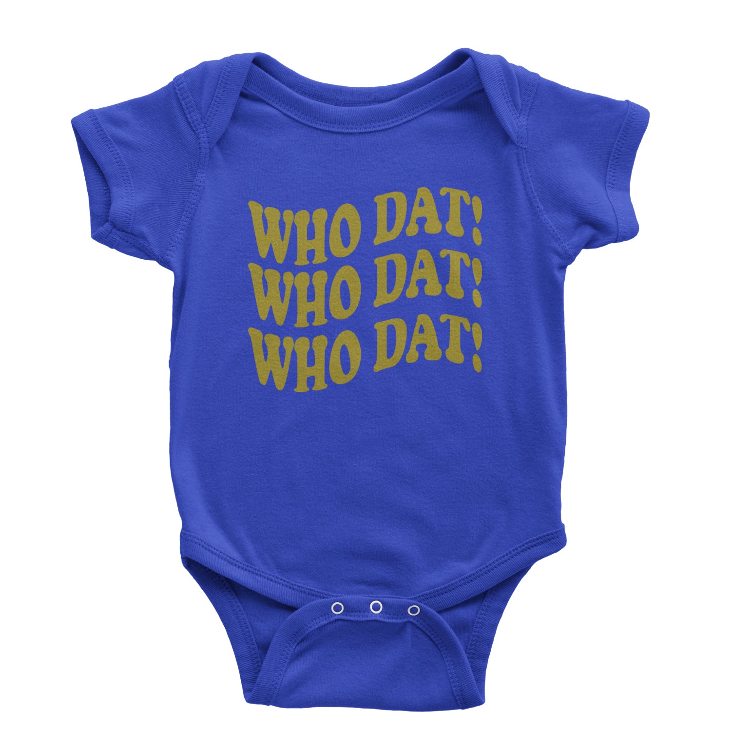 Who Dat Wavy Design Who Dat Nation Infant One-Piece Romper Bodysuit and Toddler T-shirt Royal Blue