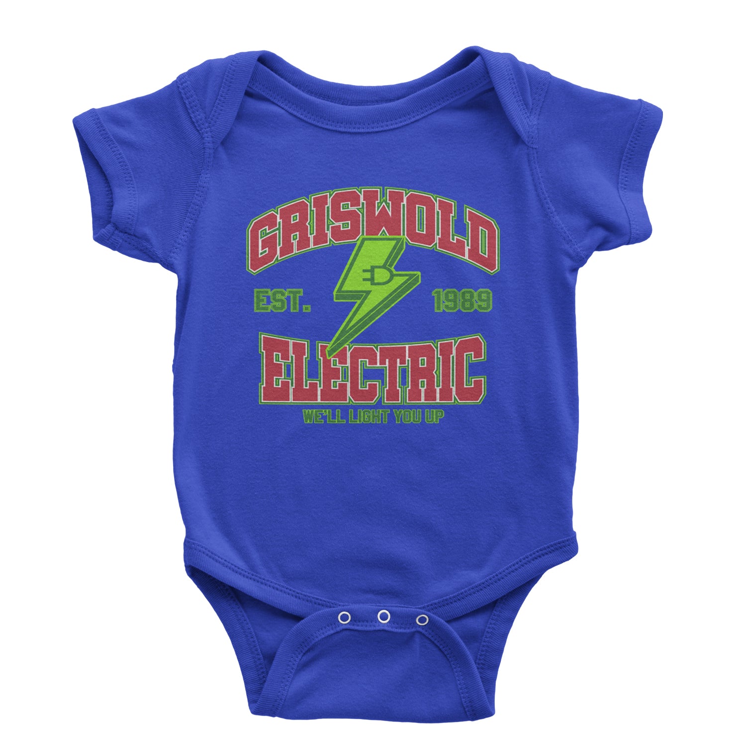 Griswold Electric We'll Light You Up Infant One-Piece Romper Bodysuit and Toddler T-shirt Royal Blue