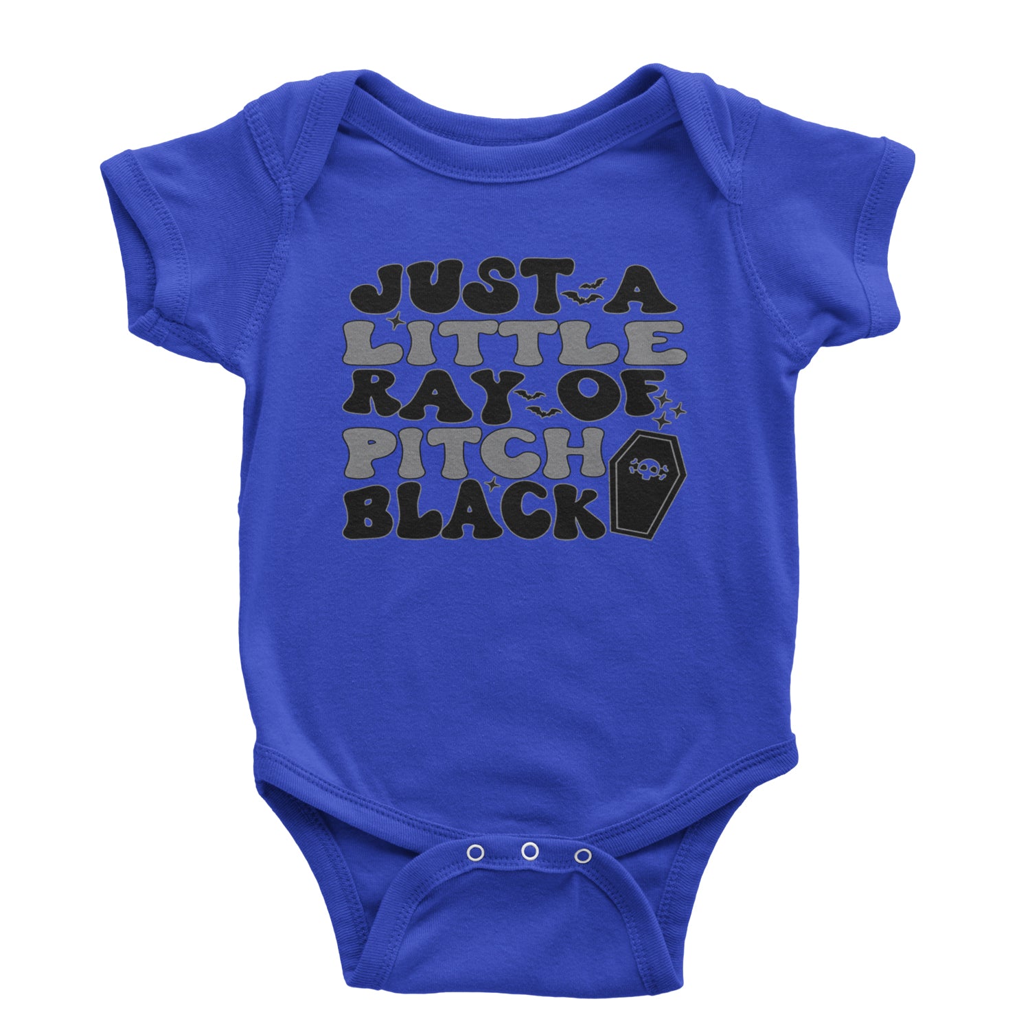 Just A Little Ray of Pitch Black Infant One-Piece Romper Bodysuit and Toddler T-shirt Royal Blue