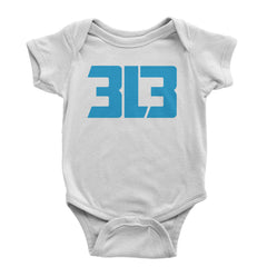 3L3 From The 313 Detroit Football Infant One-Piece Romper Bodysuit and Toddler T-shirt White