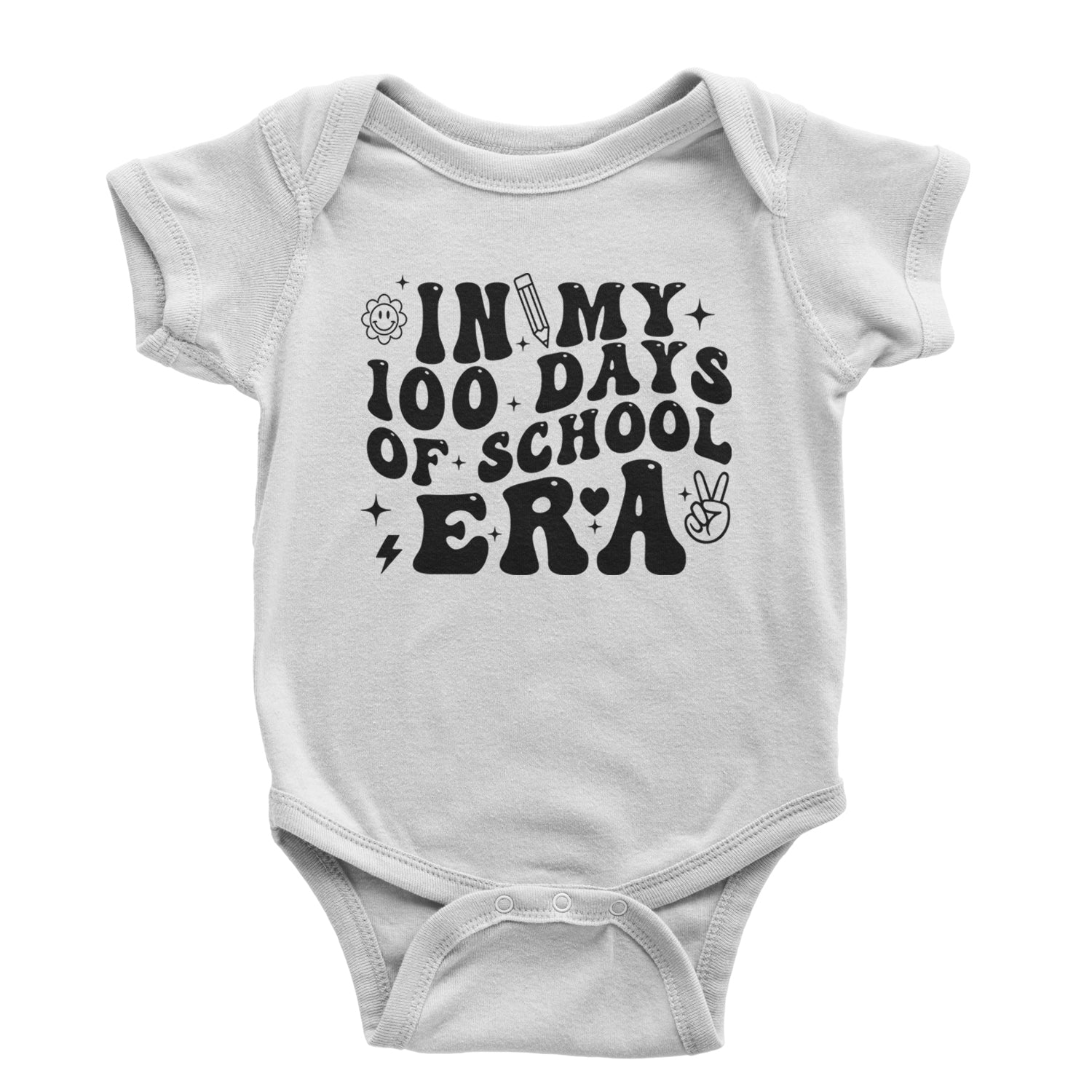 In My 100 Days Of School Era Infant One-Piece Romper Bodysuit and Toddler T-shirt White