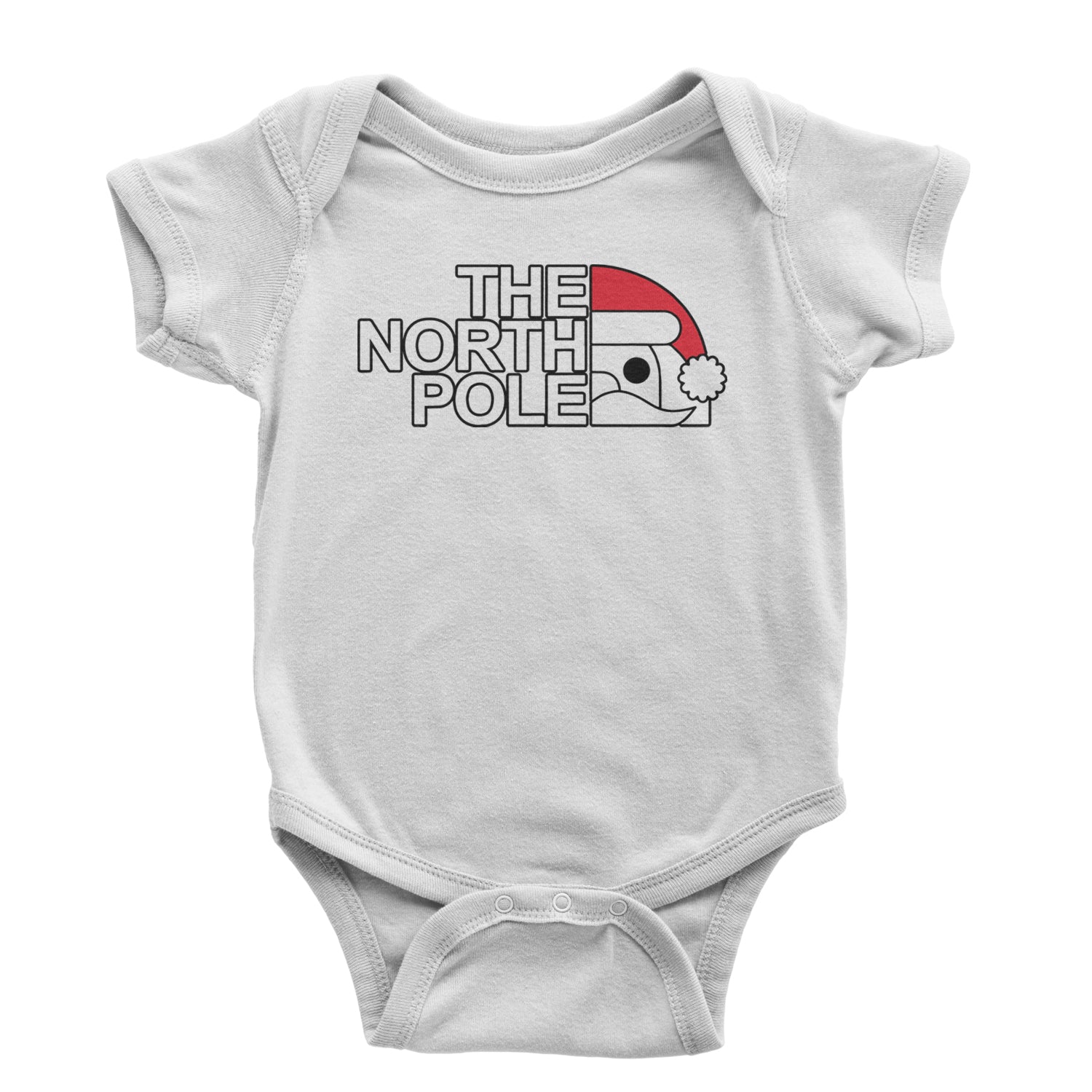 The North Pole Santa Face Infant One-Piece Romper Bodysuit and Toddler T-shirt White