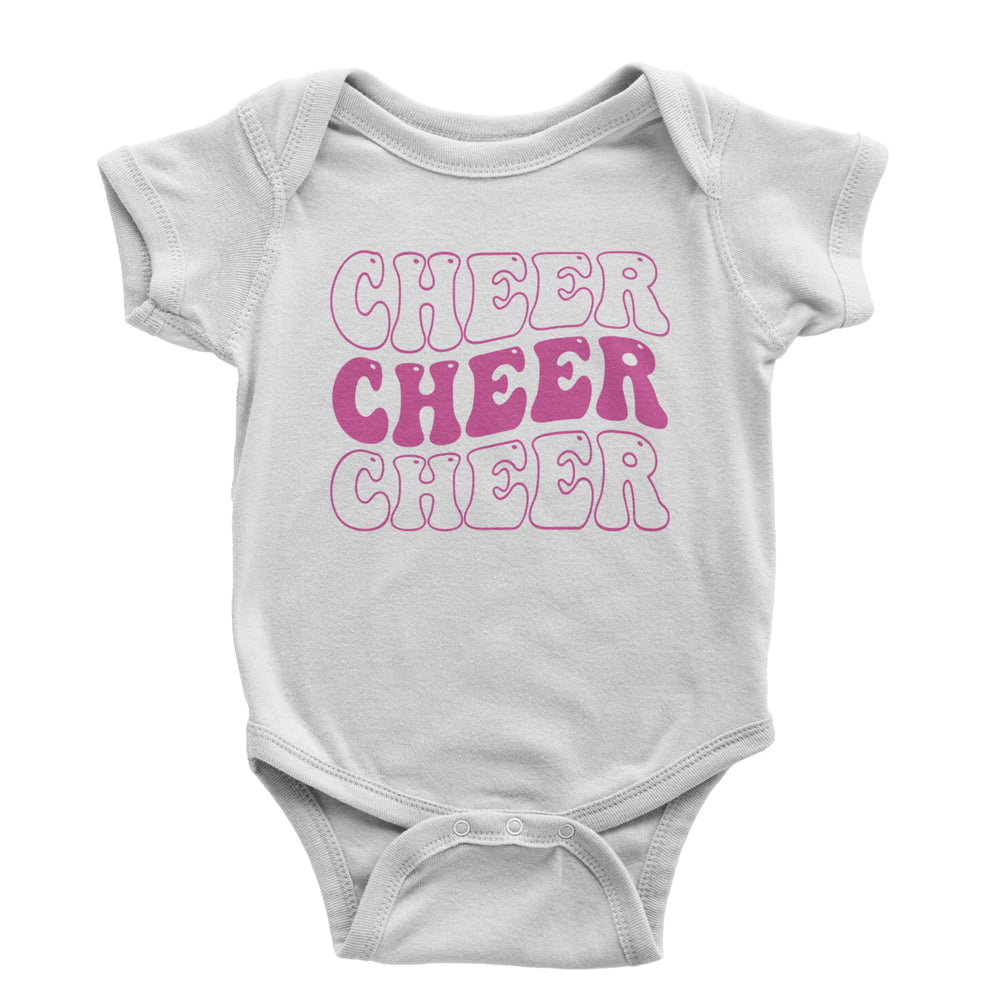 Cheer Cheer Cheer Infant One-Piece Romper Bodysuit and Toddler T-shirt White