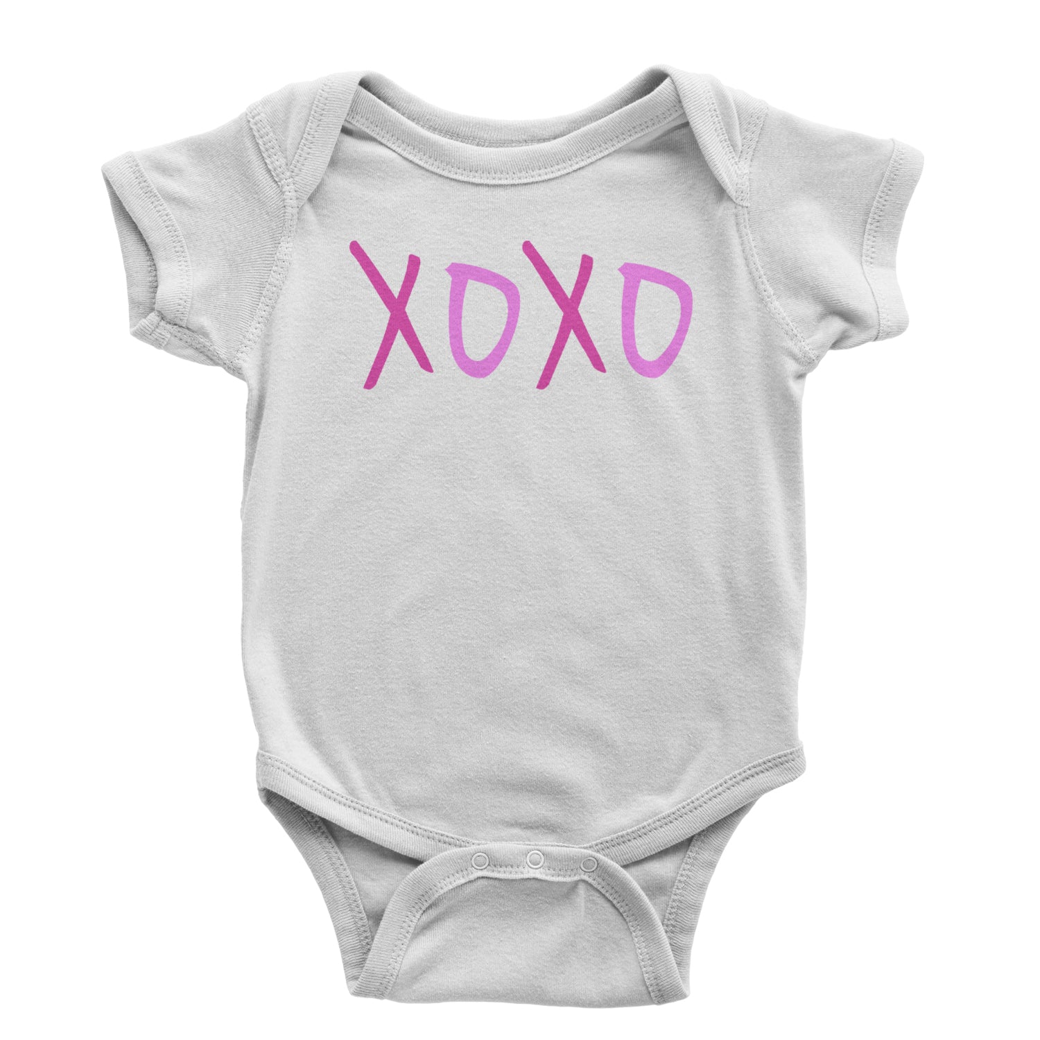 XOXO Pink Print Infant One-Piece Romper Bodysuit and Toddler T-shirt White