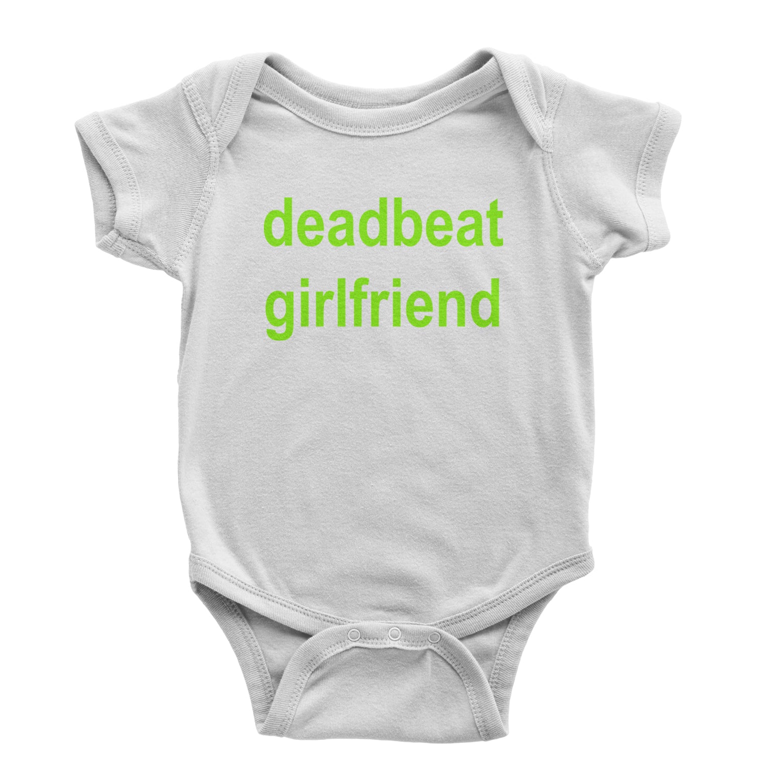 Deadbeat Girlfriend Y2K Slogan Infant One-Piece Romper Bodysuit and Toddler T-shirt White