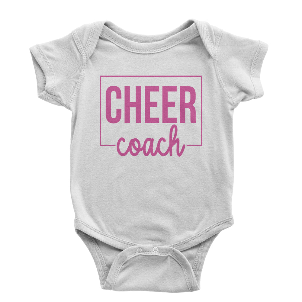 Cheer Coach Cheerleader Infant One-Piece Romper Bodysuit and Toddler T-shirt White