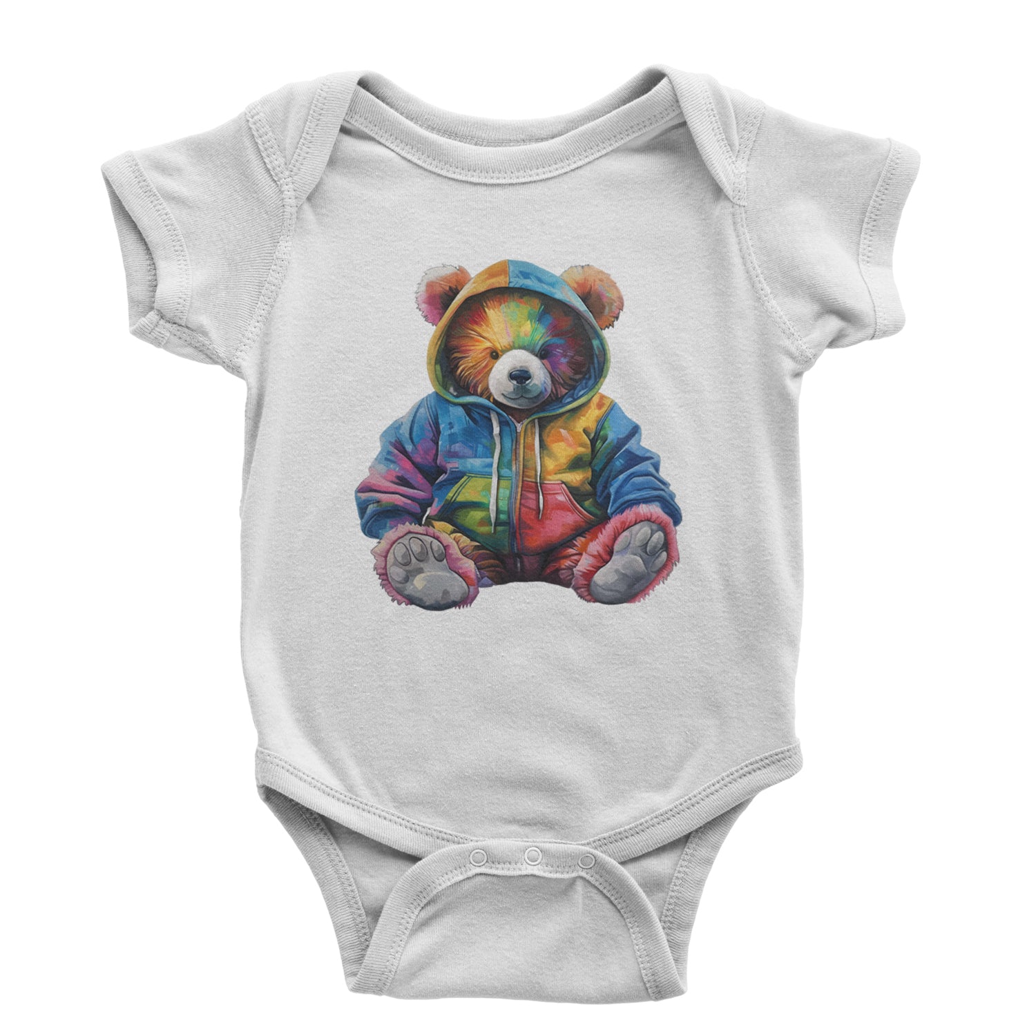 Rainbow Streetwear Urban Graffiti Bear Infant One-Piece Romper Bodysuit Or Toddler T-shirt Black