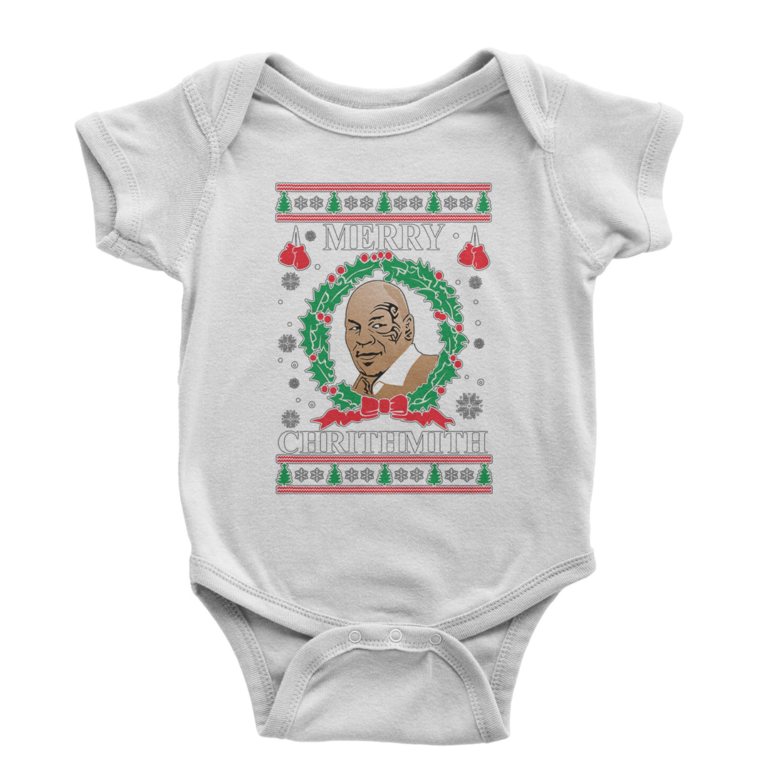 Merry Chrithmith Ugly Christmas Infant One-Piece Romper Bodysuit and Toddler T-shirt White