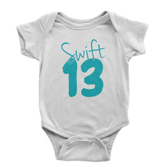 13 Swift 13 Lucky Number Era TTPD Infant One-Piece Romper Bodysuit and Toddler T-shirt White