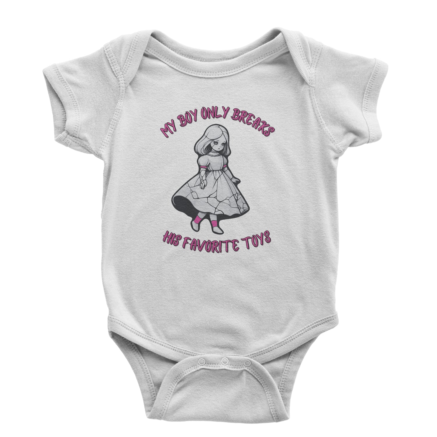 My Boy Only Breaks His Favorite Toys TTPD Music Infant One-Piece Romper Bodysuit and Toddler T-shirt White