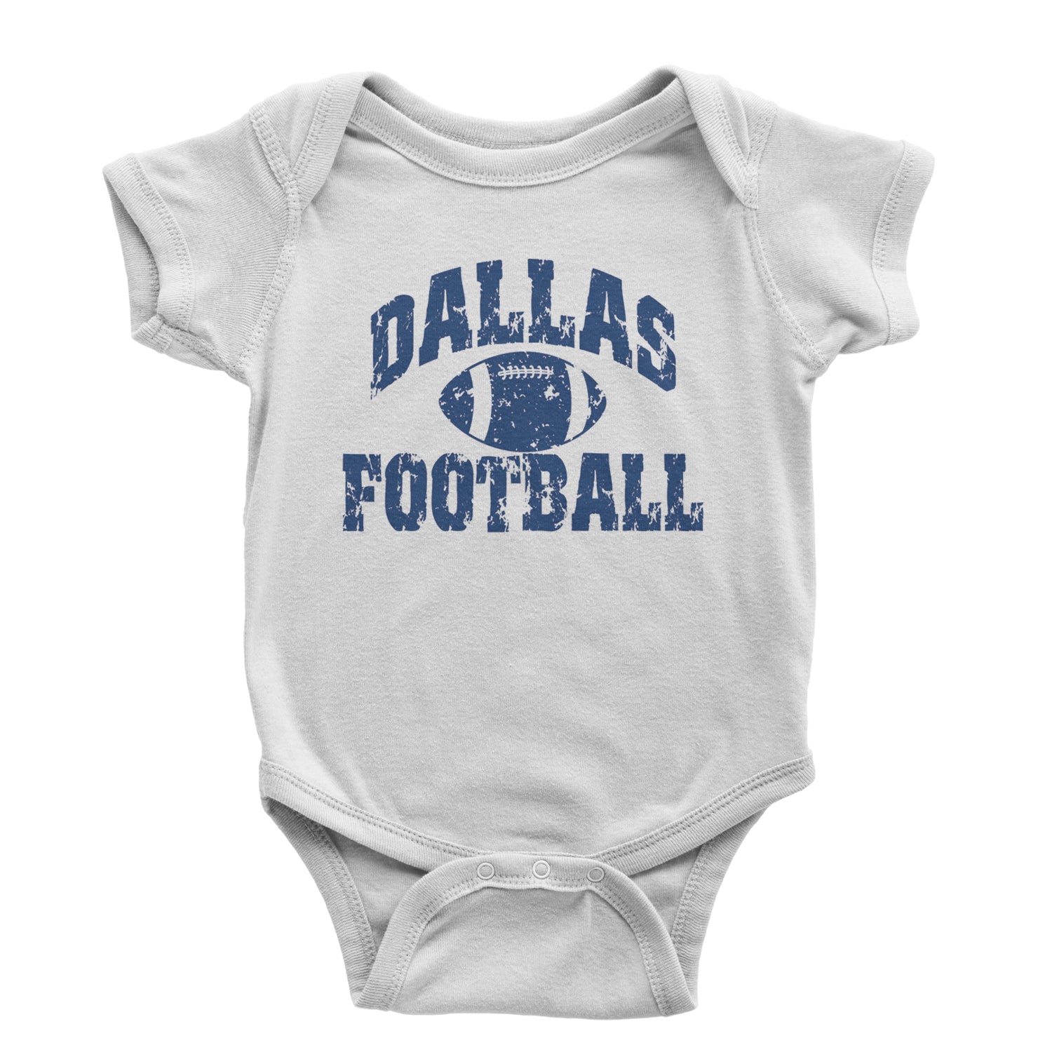 Dallas Distressed Football Infant One-Piece Romper Bodysuit and Toddler T-shirt White