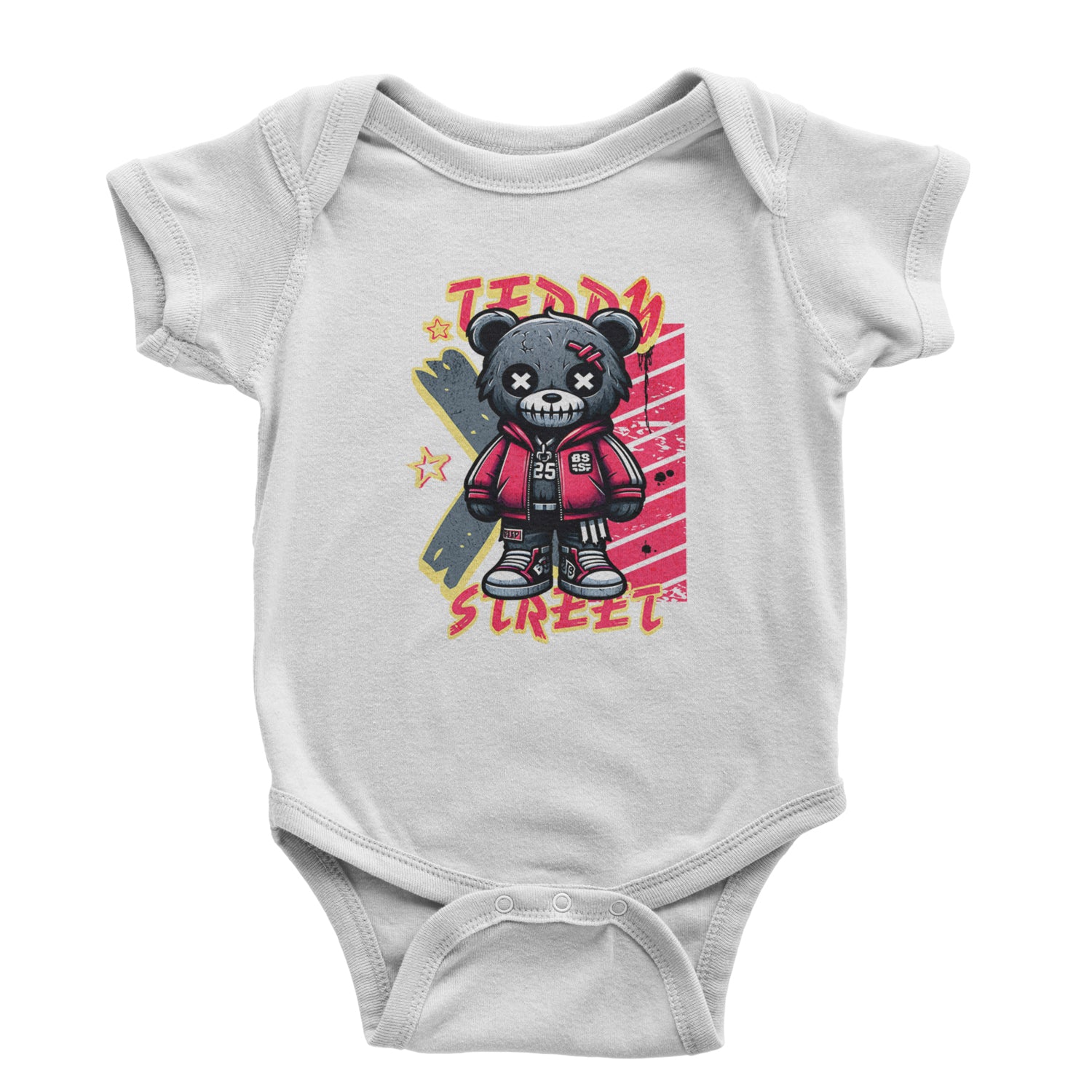 Teddy Attitude Urban Graffiti Bear Infant One-Piece Romper Bodysuit Or Toddler T-shirt White