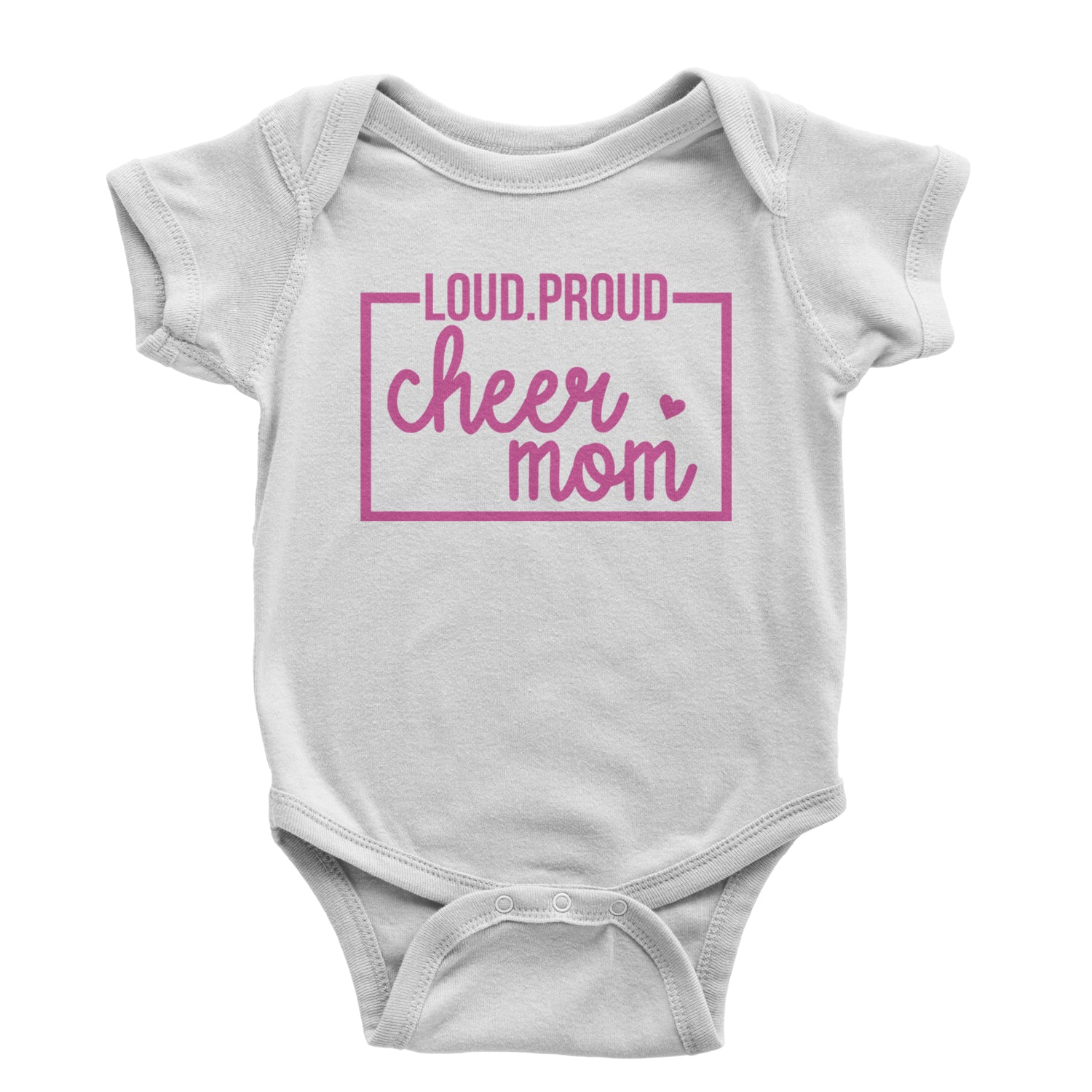 Loud Proud Cheerleader Mom Infant One-Piece Romper Bodysuit and Toddler T-shirt White