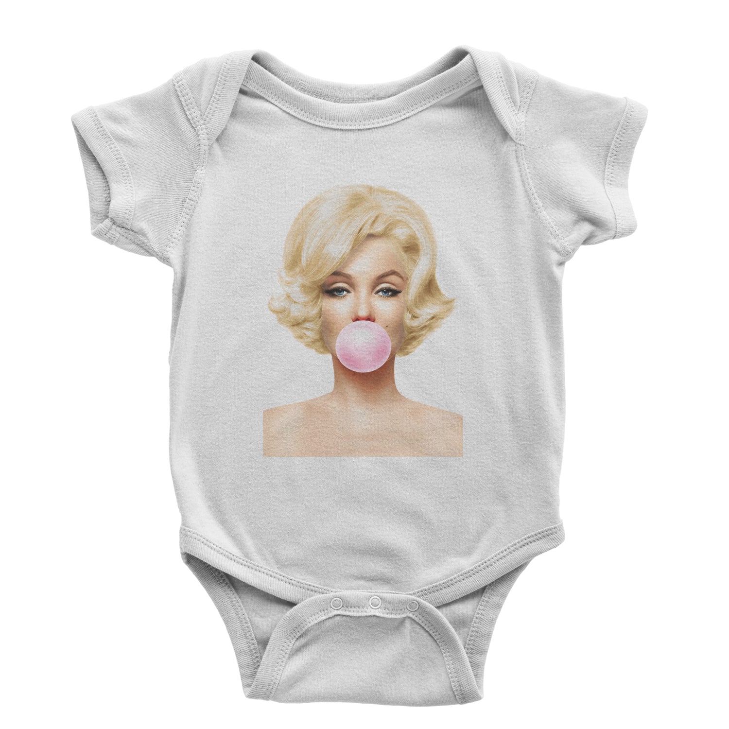 Ms. Monroe Pink Bubble Gum American Icon Infant One-Piece Romper Bodysuit and Toddler T-shirt White