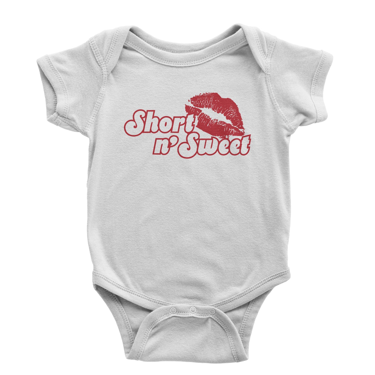 Short N' Sweet Red Lips Infant One-Piece Romper Bodysuit and Toddler T-shirt White