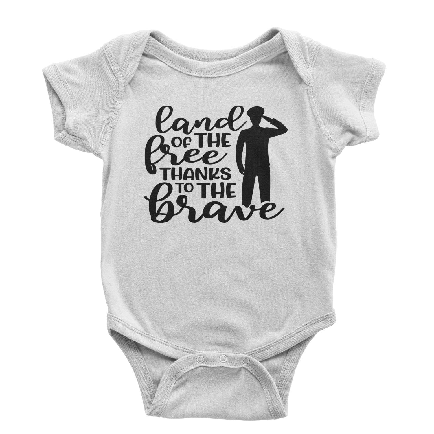 Land Of The Free Thanks To The Brave Veterans Infant One-Piece Romper Bodysuit and Toddler T-shirt White