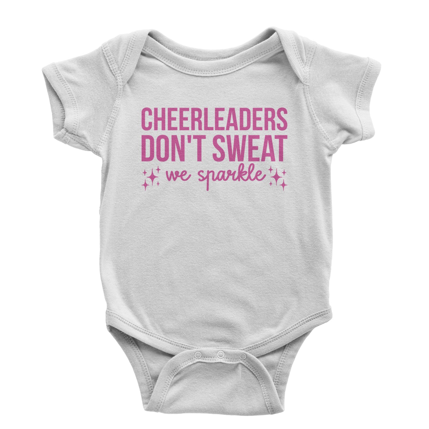 Cheerleaders Don't Sweat, We Sparkle Infant One-Piece Romper Bodysuit and Toddler T-shirt Black