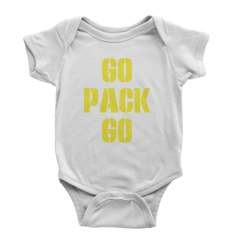 Go Pack Go Green Bay Infant One-Piece Romper Bodysuit and Toddler T-shirt White