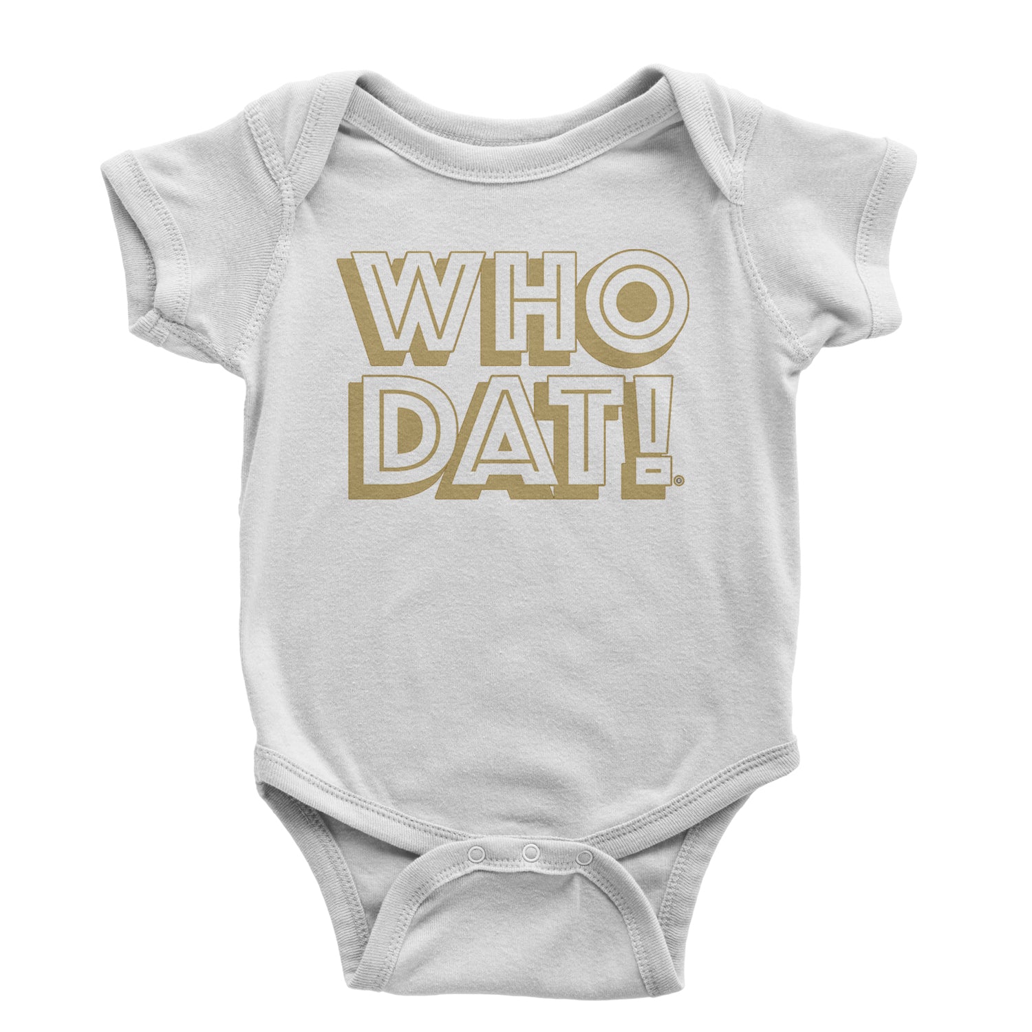 Who Dat Nation Big Bold New Orleans Infant One-Piece Romper Bodysuit and Toddler T-shirt White