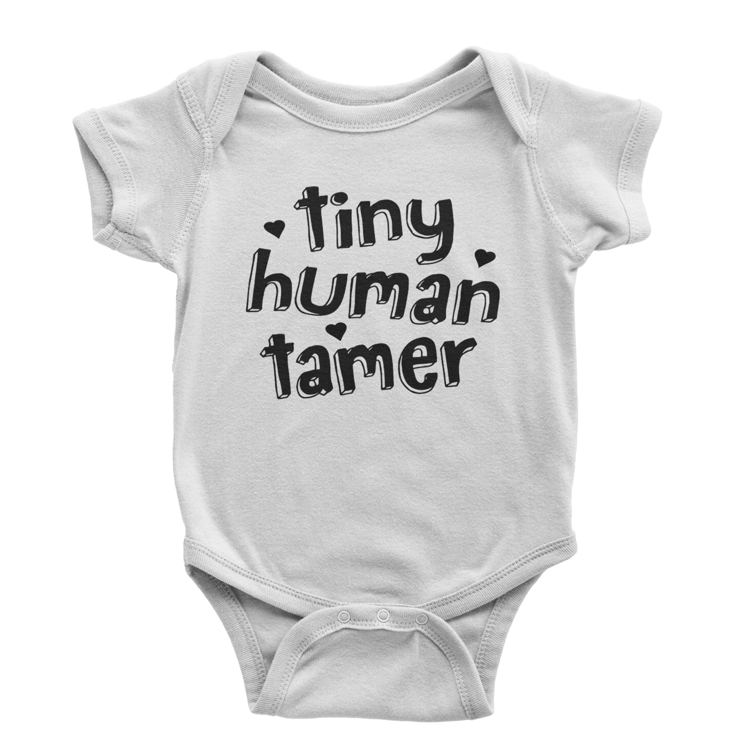 Tiny Human Tamer Teacher Infant One-Piece Romper Bodysuit and Toddler T-shirt White