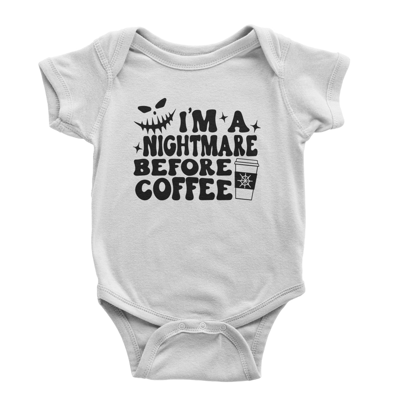 I'm A Nightmare Before Coffee Infant One-Piece Romper Bodysuit and Toddler T-shirt White