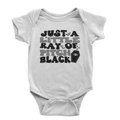 Just A Little Ray of Pitch Black graphic on Onesie and Toddler T-Shirt