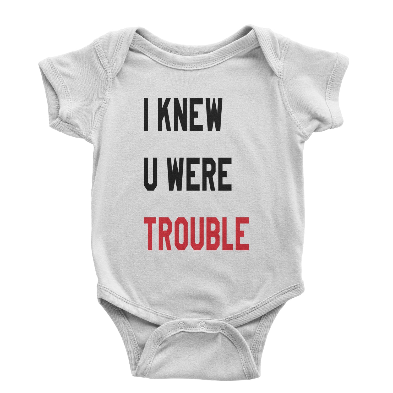 I Knew You Were Trouble New TTPD Era Infant One-Piece Romper Bodysuit and Toddler T-shirt White