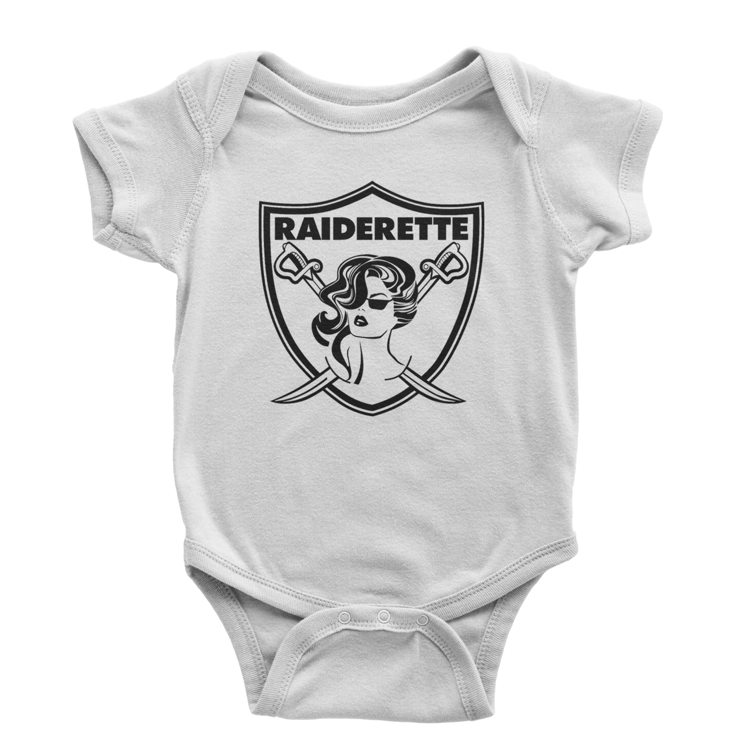 Raiderette Football Gameday Ready Infant One-Piece Romper Bodysuit and Toddler T-shirt White