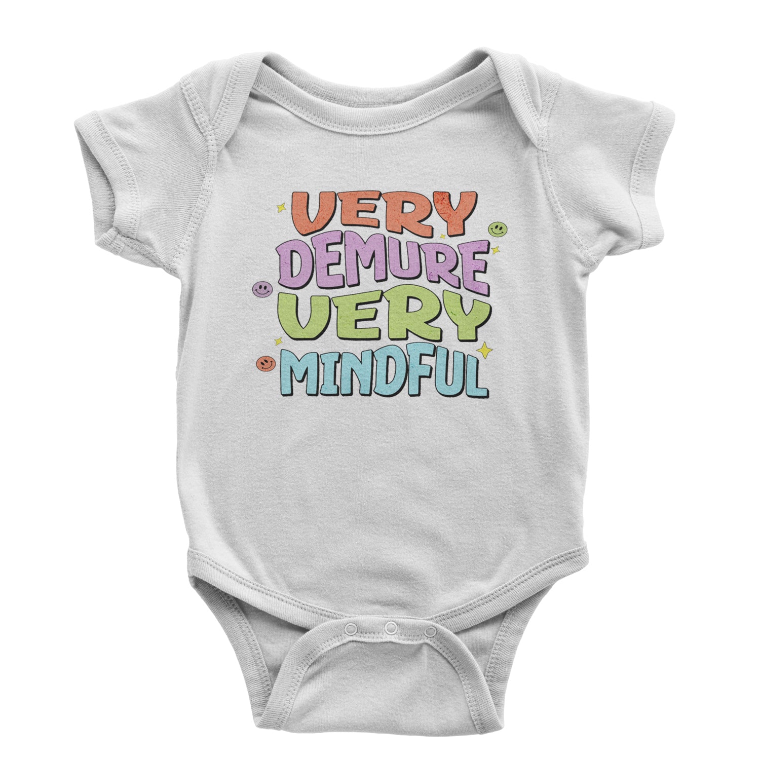 Very Demure, Very Mindful Infant One-Piece Romper Bodysuit and Toddler T-shirt White