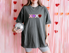 XOXO Chenille Patch Valentines Days  Mens T-shirt 