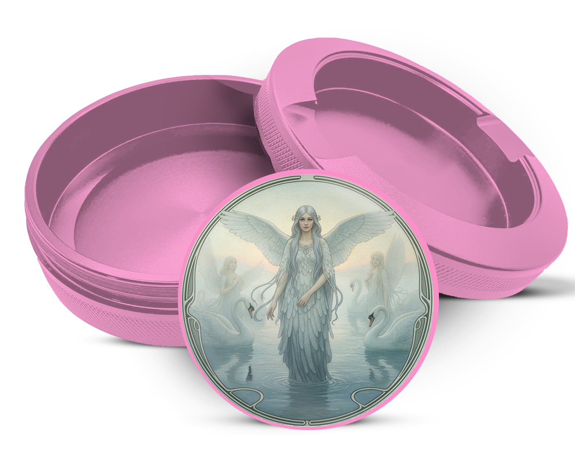 Art Nouveau Swan Angelic Vision Zyn Storage Case Pink