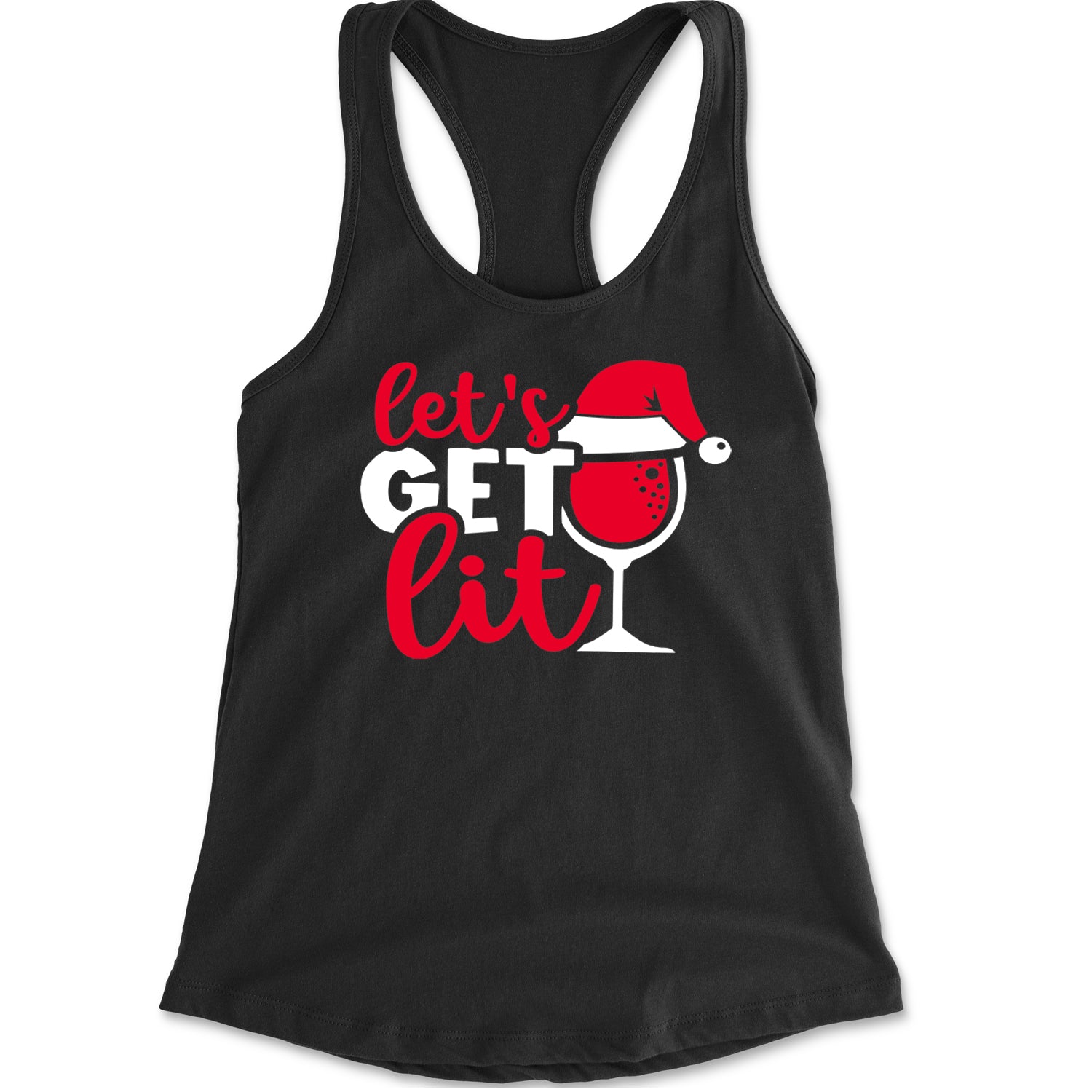 Let’s Get Lit Racerback Tank Top for Women Black