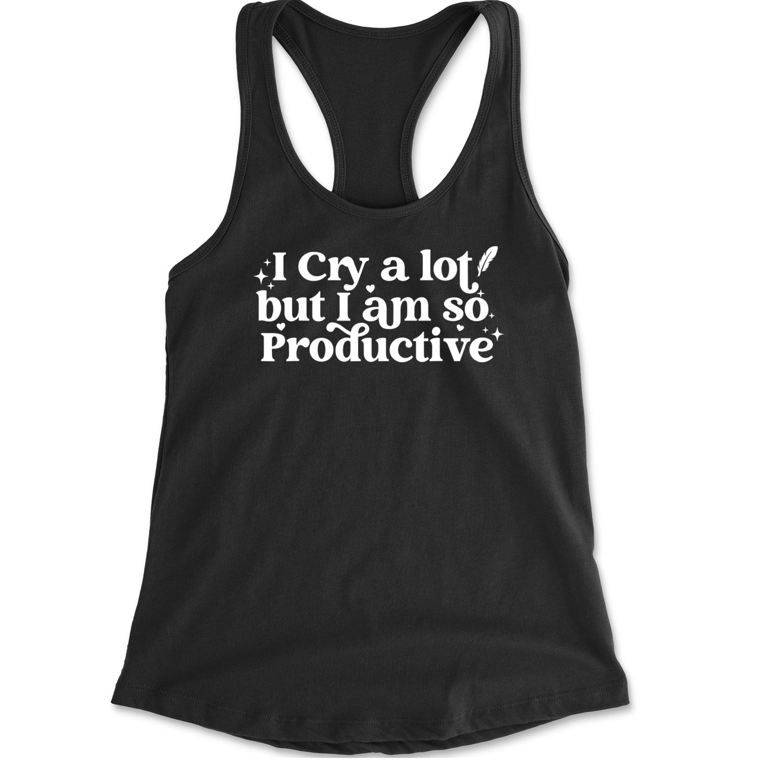 I Cry A Lot But I am So Productive TTPD Racerback Tank Top for Women Hot Pink