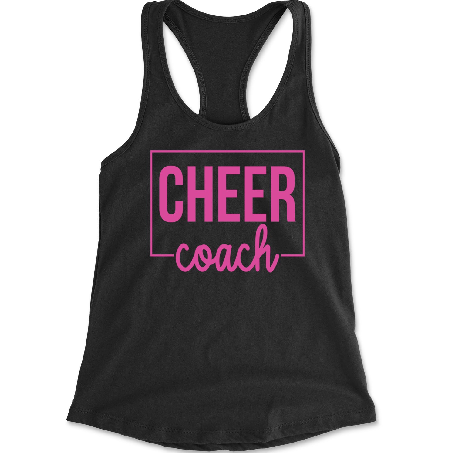 Cheer Coach Cheerleader Racerback Tank Top for Women Black