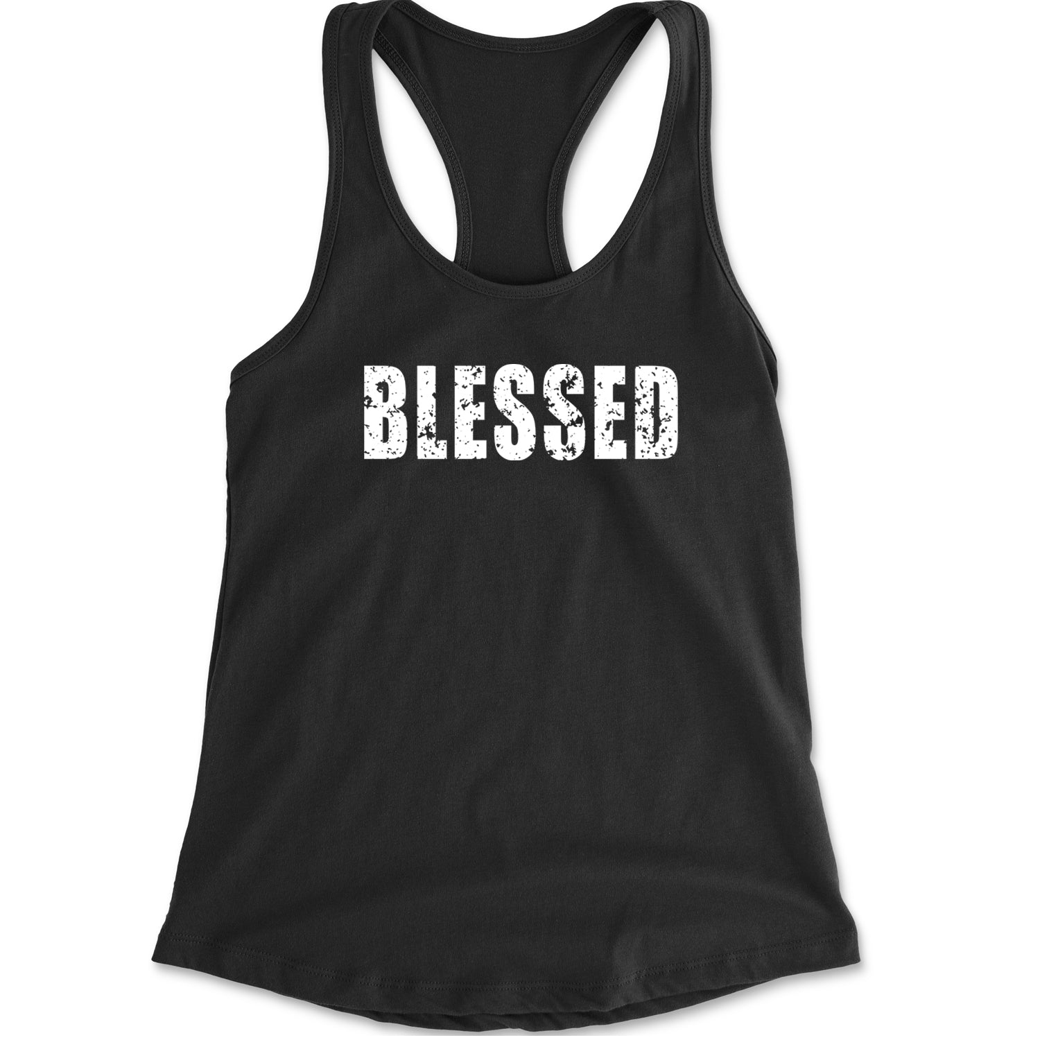 Blessed Religious Grateful Thankful Racerback Tank Top for Women Black