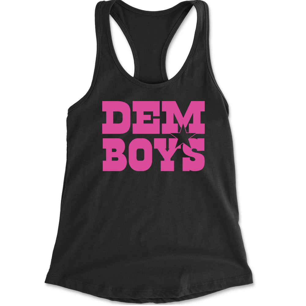 Dem Boys Hot Pink Dallas  Racerback Tank Top for Women Black
