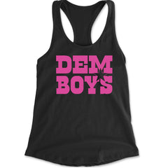 Dem Boys Hot Pink Dallas  Racerback Tank Top for Women Black