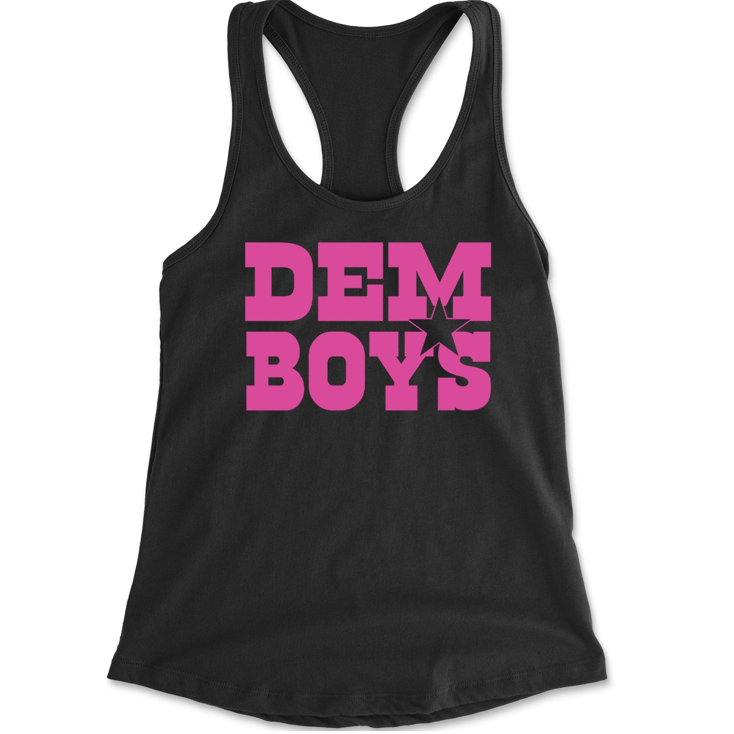 Dem Boys Hot Pink Dallas  Racerback Tank Top for Women Navy Blue