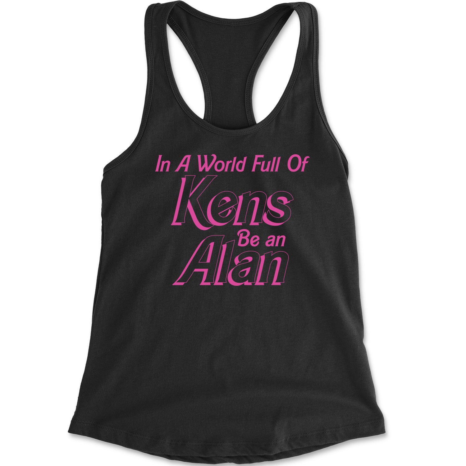 In A World Full Of Kens, Be an Alan Racerback Tank Top for Women Heather Grey